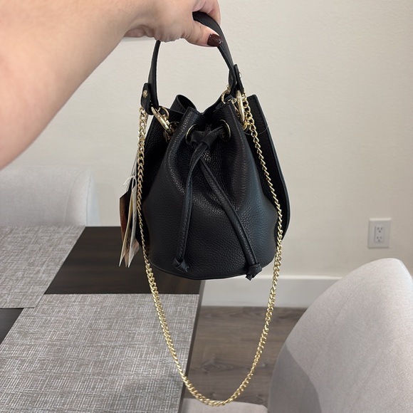 NWT Anna Paola leather bucket bag Made in Italy - Picture 1 of 3